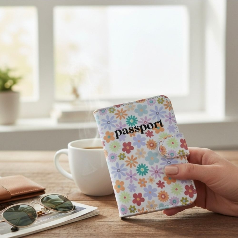 Colorful Floral Passport Holder
